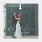 Mr. en mevrouw | Eerste kerstversiering met huweli Glas Ornament (Voorkant)