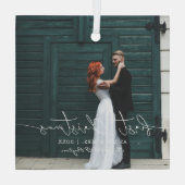 Mr. en mevrouw | Eerste kerstversiering met huweli Glas Ornament (Achterkant)