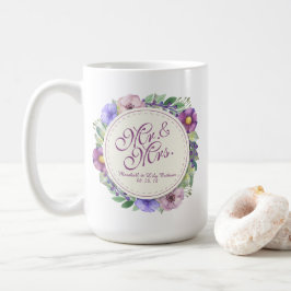 Mr. en mevrouw Elegant Floral Wedding Classic Mok