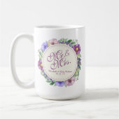 Mr. en mevrouw Elegant Floral Wedding Classic Mok (Links)