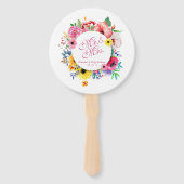 Mr. en mevrouw Elegant Floral Wedding | Hand Fan Handwaaier (Achterkant)