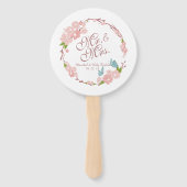 Mr. en mevrouw Elegant Floral Wedding | Hand Fan Handwaaier (Achterkant)