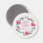 Mr. en mevrouw Elegant Floral Wedding | Magneet (Voorkant / Achterkant)