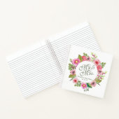 Mr. en mevrouw Elegant Floral Wedding Notitieboek (Binnen)