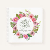 Mr. en mevrouw Elegant Floral Wedding Notitieboek (Voorkant)