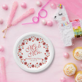 Mr. en mevrouw Elegant Floral Wedding Paper Bord (Feest)