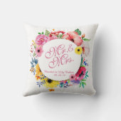 Mr. en mevrouw Elegant Floral Wedding | Sierkussen (Achterkant)