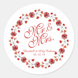 Mr. en mevrouw Elegant Floral Wedding | STICKER