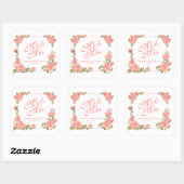 Mr. en mevrouw Elegant Floral Wedding Sticker Seal (Vel)