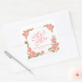 Mr. en mevrouw Elegant Floral Wedding Sticker Seal (Envelop)