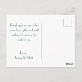 Mr. en mevrouw Elegant Pink Floral Gold Heart Wedd Briefkaart (Achterkant)