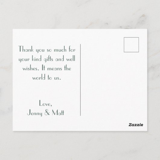 Mr. en mevrouw Elegant Pink Floral Gold Heart Wedd Briefkaart (Achterkant)