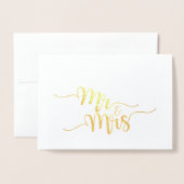 Mr. en mevrouw Etched Gold Foil Wenskaart Folie Kaarten (Voorkant met envelop)