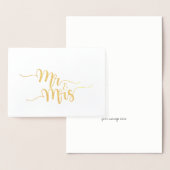 Mr. en mevrouw Etched Gold Foil Wenskaart Folie Kaarten (Display)