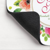 Mr. en mevrouw Floral Waterverf Wedding | Mousepad Muismat (Hoek)