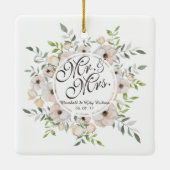 Mr. en mevrouw Floral Waterverf Wedding | ORNAMENT (Achterkant)