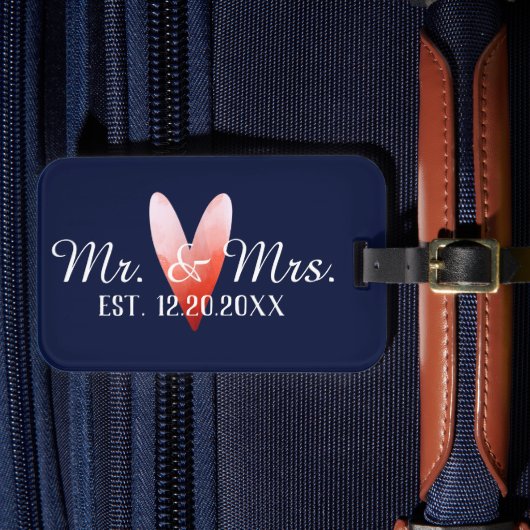 Mr. en mevrouw Gepersonaliseerde Passen getrouwd Bagagelabel (Voorkant Insitu 4)