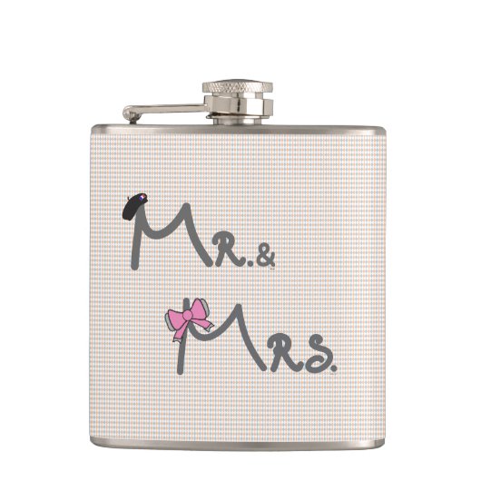 Mr. en mevrouw Groom/Bride Heupfles (Voorkant)