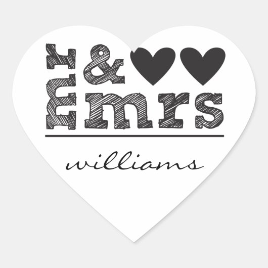 Mr. en mevrouw Hearts Sticker (Voorkant)