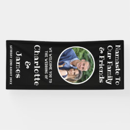 Mr en mevrouw koppel foto zwart wit welkom spandoek