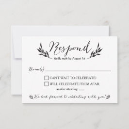 Mr. en mevrouw Kraft Rustic Wedding RSVP-kaart Kaart