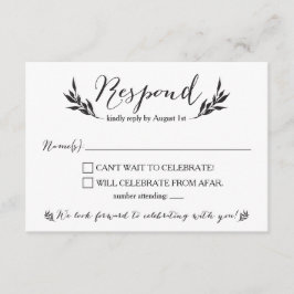 Mr. en mevrouw Kraft Rustic Wedding RSVP-kaart Kaart