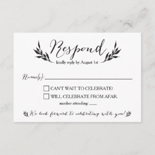 Mr. en mevrouw Kraft Rustic Wedding RSVP-kaart Kaart