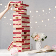 Mr. en mevrouw Magenta Wedding Game Topple Tower