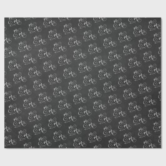 Mr. en mevrouw op het zwarte karton cadeaupapier (Vlak)