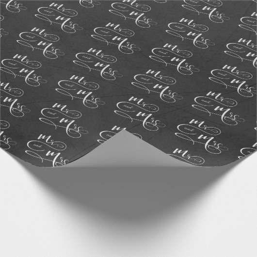 Mr. en mevrouw op het zwarte karton cadeaupapier (Hoek)