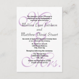 Mr. en mevrouw Paars - 3x5 Wedding & Ontvangst Uit Kaart