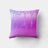 Mr. en mevrouw Paars Pink Glitter Keepomwille Eleg Kussen (Achterkant)
