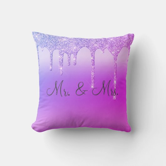 Mr. en mevrouw Paars Pink Glitter Keepomwille Eleg Kussen (Voorkant)