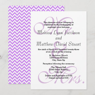 Mr. en mevrouw Paars - Wedding & Reception Invitat Kaart