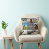 Mr en mevrouw Pasgetrouwd Aangepaste 8 foto-raster Kussen (Stoel)