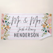 Mr. en mevrouw Persoonlijke namen en achternaam Fl Strandlaken (Voorkant)