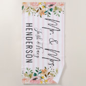 Mr. en mevrouw Persoonlijke namen en achternaam Fl Strandlaken (Voorkant)