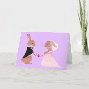 Mr. en mevrouw Rabbit Wedding Wenskaart Kaart