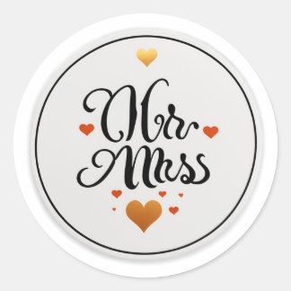 Mr. en mevrouw ronde sticker