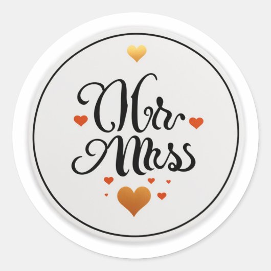 Mr. en mevrouw ronde sticker (Voorkant)