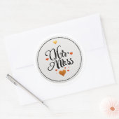 Mr. en mevrouw ronde sticker (Envelop)