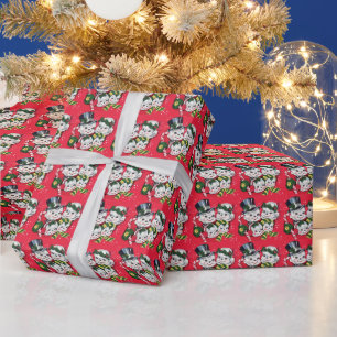 Mr. en mevrouw Snowman en Snowkids Cadeaupapier