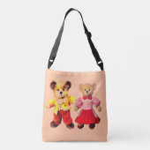 Mr. en mevrouw Teddy Bears: Romantic Couple Crossbody Tas (Achterkant)
