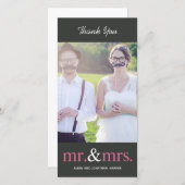 MR EN MEVROUW Trouwbedankkaarten - Grijs Bedankkaart (Voorkant / Achterkant)