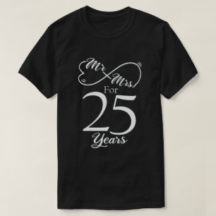 Mr. en mevrouw voor 25 jaar 25th Wedding Jubileum T-shirt