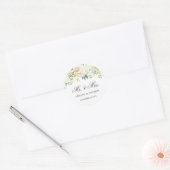 Mr en mevrouw Watercolor Bloem Goud Sticker (Envelop)