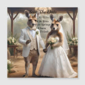 Mr en Miss Kangaroo White bruiloft uitnodigen, (Voorkant)