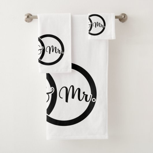 Mr. en Mr. Bath Towel Set - Wedding Gift Bad Handdoek (Insitu)