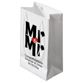 Mr en Mr Black Red Bold Modern gepersonaliseerd Klein Cadeauzakje