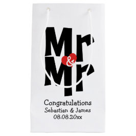 Mr en Mr Black Red Bold Modern gepersonaliseerd Klein Cadeauzakje